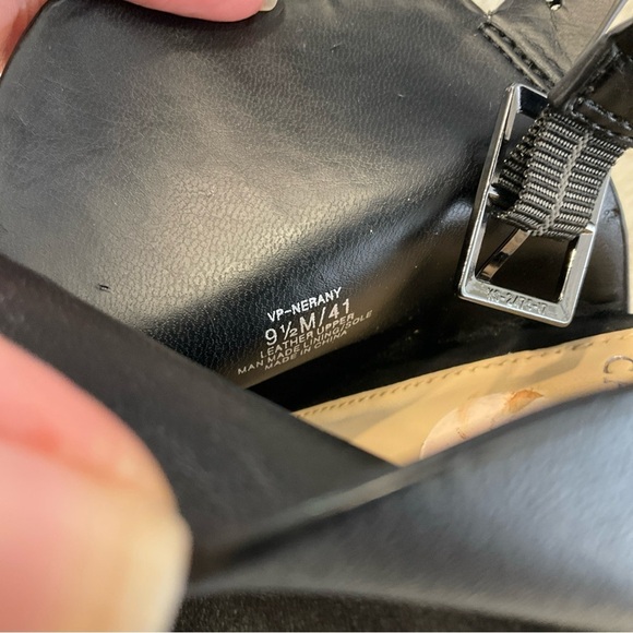 Vince Camuto Black‎ Leather Peep Toe Sling Back Size 9.5 - Picture 5 of 7